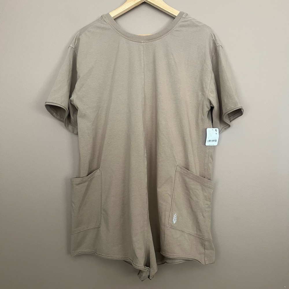 {FP Movement} Hot Shot Tee Romper in Mocha Latte - Womens Small - NWT